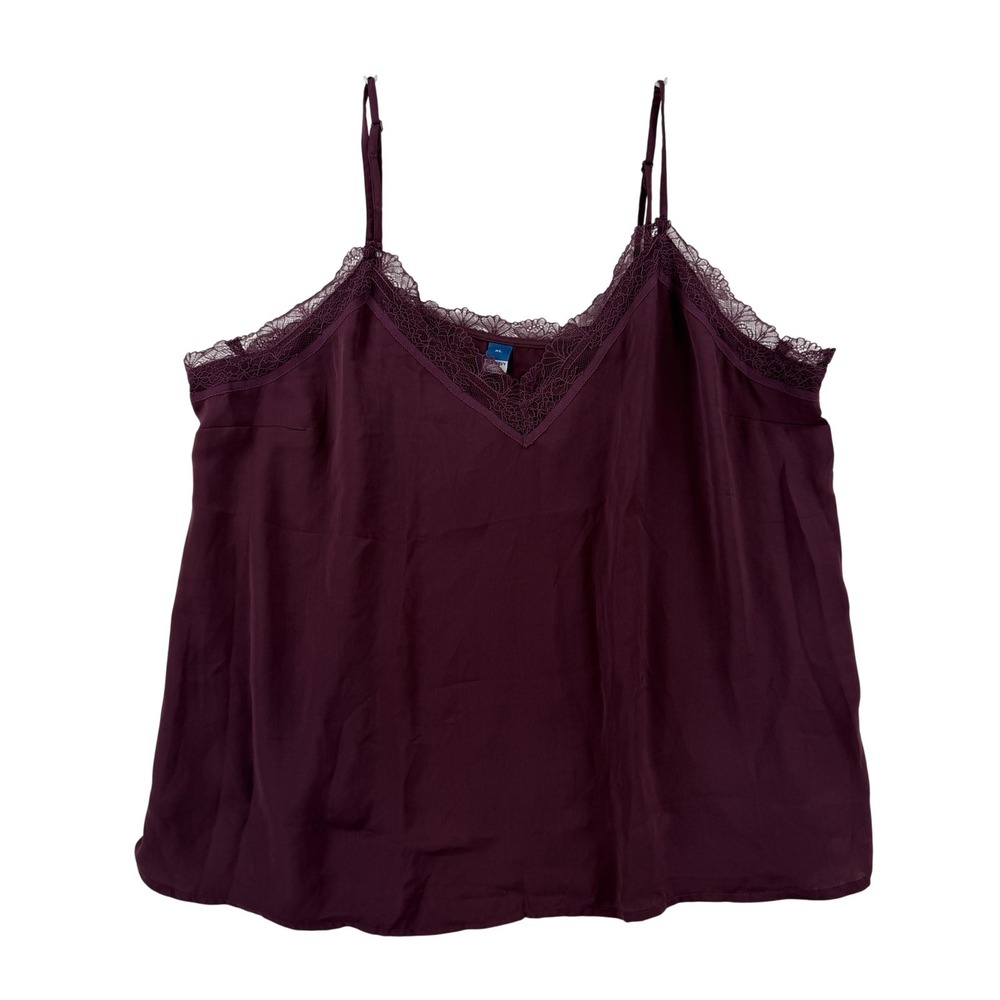 Old Navy Tank Top Womens XL Purple Lace Trim‎ V Neck Adjustable Strap Cami NWT